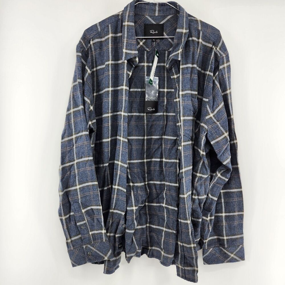 Rails Men's XL Nocturne Shimmer Lennox Relaxed Fit Brushed Cotton Shirt NWT